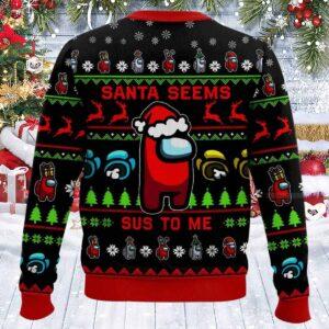 Santa Seems Sus To Me Among Us Ugly Sweater