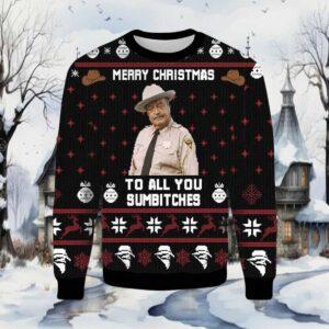 Smokey And The Bandit Merry Christmas To All You Sumbitches Christmas Sweater