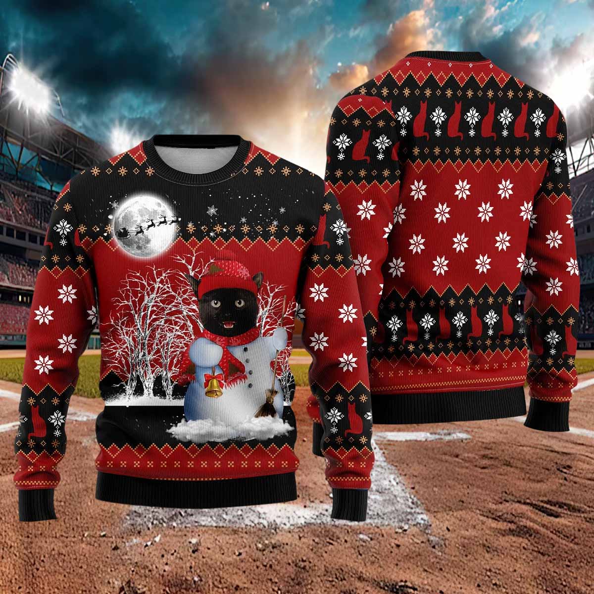 Snowman Cat Ugly Christmas Sweater Snowman Cat Ugly Christmas Sweater