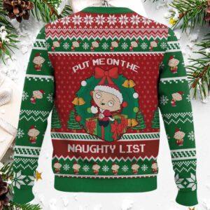Stewie Griffin Put Me on the Naughty List Christmas Ugly Sweater 1 Stewie Griffin Put Me on the Naughty List Christmas Ugly Sweater
