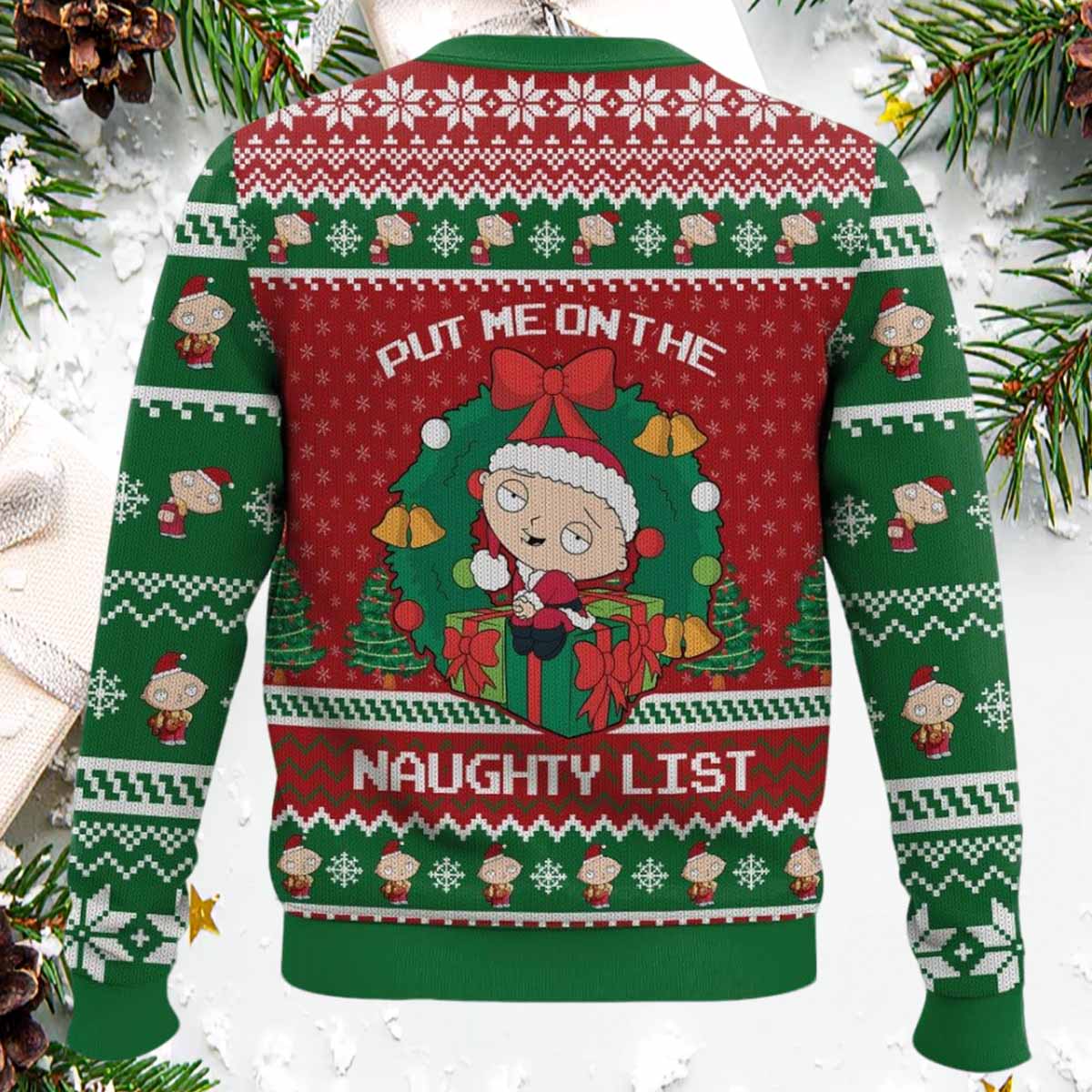 Stewie Griffin Put Me on the Naughty List Christmas Ugly Sweater Stewie Griffin Put Me on the Naughty List Christmas Ugly Sweater