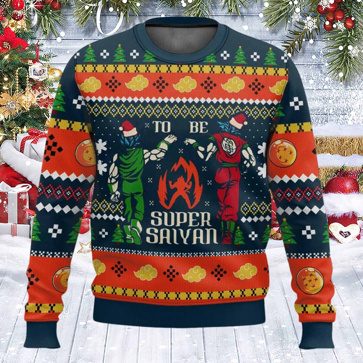 Super Saiyan, Dragon ball Christmas Ugly Sweater Super Saiyan Dragon Ball Christmas Ugly Sweater