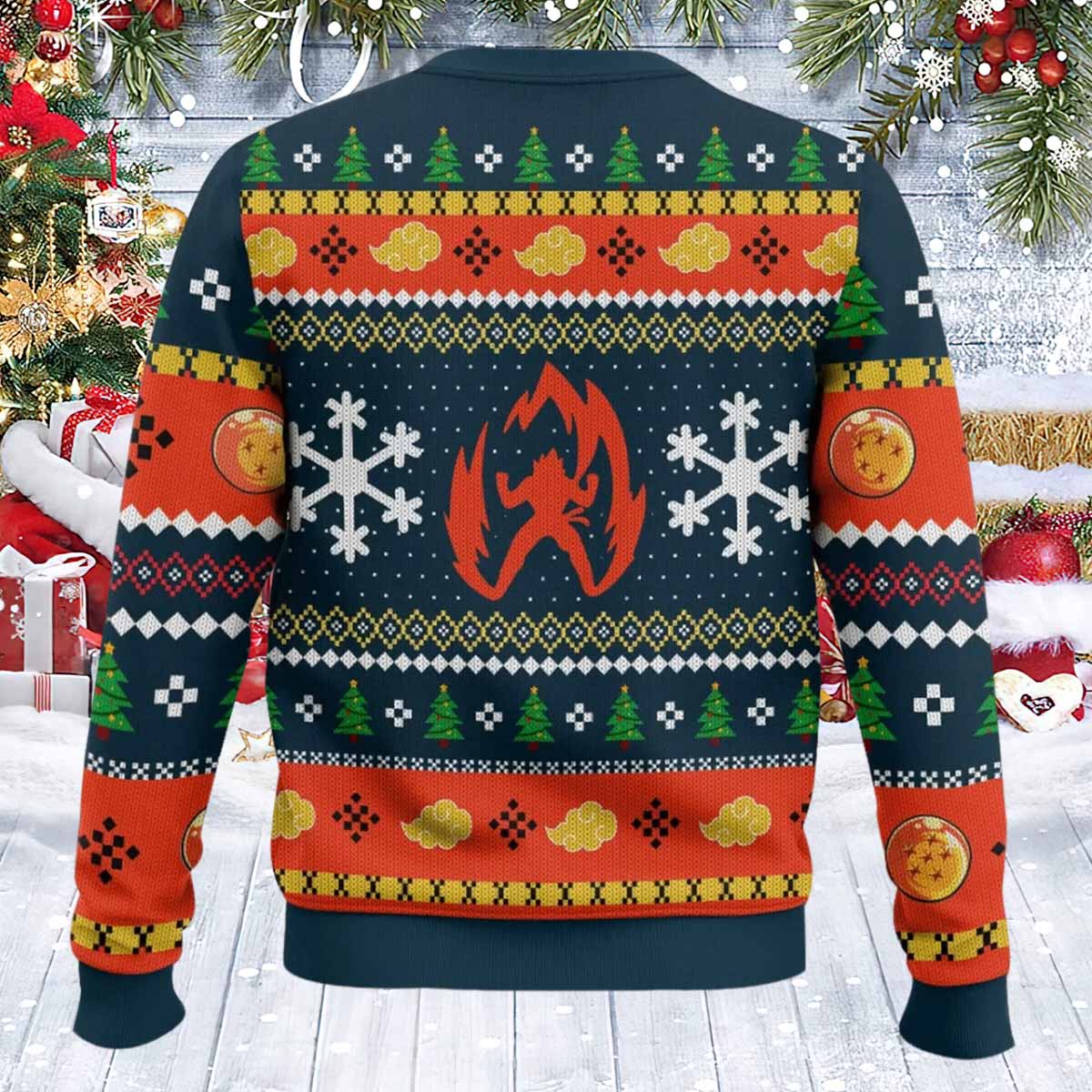 Super Saiyan Dragon Ball Christmas Ugly Sweater Super Saiyan Dragon Ball Christmas Ugly Sweater