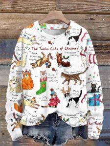 The Twelve Cats Of Christmas Ugly Christmas Sweater The Twelve Cats Of Christmas Ugly Christmas Sweater