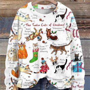 The Twelve Cats Of Christmas Ugly Christmas Sweater