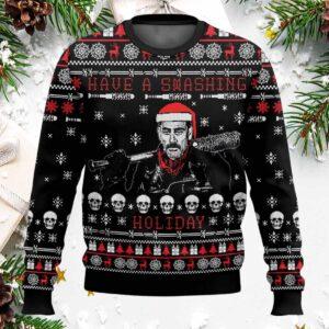 The Walking Dead Have A Smashing Holiday Ugly Christmas Sweater The Walking Dead Have A Smashing Holiday Ugly Christmas Sweater