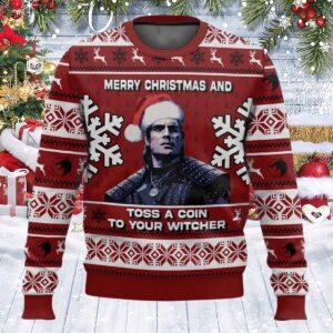 The Witcher Toss A Coin To Your Witcher Christmas Ugly Sweater