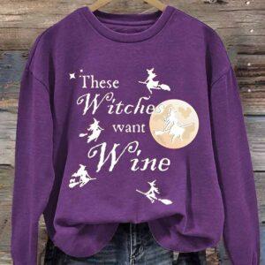 These Witches Want Wine Halloween Shirt