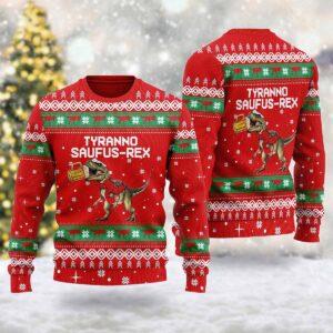 Tyrannosaufus rex Ugly Christmas Sweater Tyrannosaufus rex Ugly Christmas Sweater