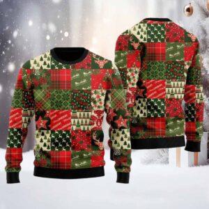 Vintage Christmas Patchwork Ugly Christmas Sweater Vintage Christmas Patchwork Ugly Christmas Sweater