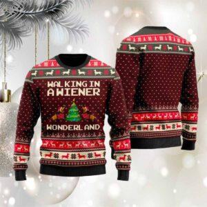 Walking In Awiener Wonderland Ugly Christmas Sweater Walking In Awiener Wonderland Ugly Christmas Sweater