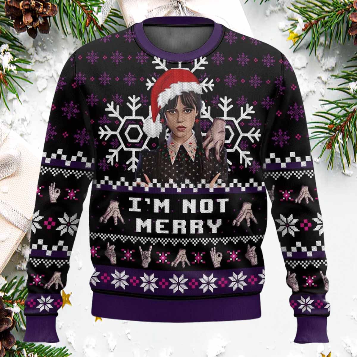 Wednesday I'm Not Merry Ugly Christmas Sweater Wednesday I'm Not Merry Ugly Christmas Sweater