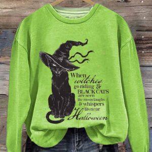 When Witches Go Riding And Black Cats Are Seen The Moon Laughs Sweatshirt