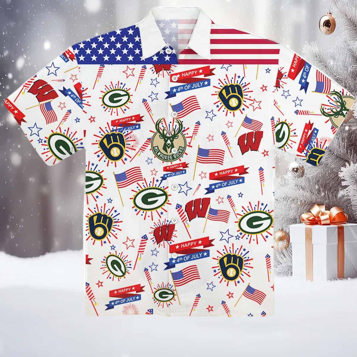 Wisconsin 4th Of July Hawaiian Shirt Wisconsin 4th Of July Hawaiian Shirt