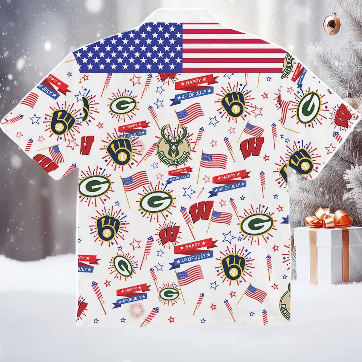 Wisconsin 4th Of July Hawaiian Shirt Wisconsin 4th Of July Hawaiian Shirt