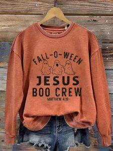 Women Fall O Ween Jesus Boo Crew Matthew Halloween Shirt