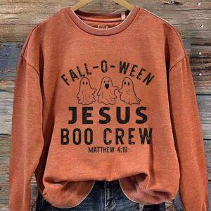 Women Fall O Ween Jesus Boo Crew Matthew Halloween Shirt