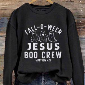 Women Fall O Ween Jesus Boo Crew Matthew Halloween Shirt