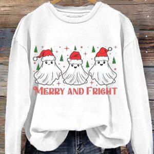 Women Spooky Merry And Fright Halloween Shirt