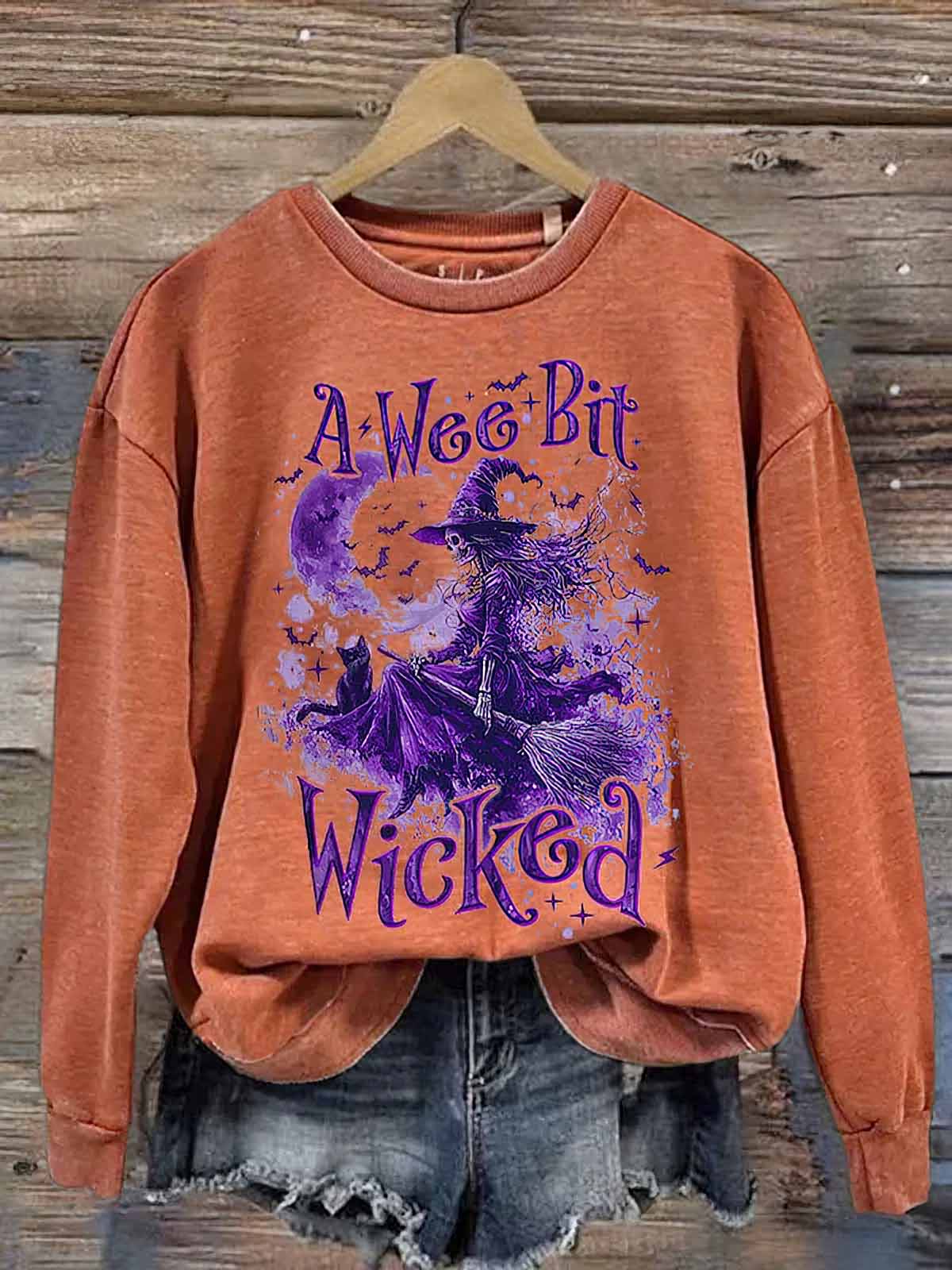 Women's A Wee Bit Wicked Halloween Sweatshirt Women's A Wee Bit Wicked Halloween Sweatshirt