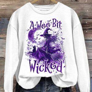 Women's A Wee Bit Wicked Halloween Sweatshirt 1 Women's A Wee Bit Wicked Halloween Sweatshirt
