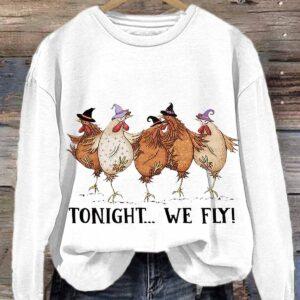 Women's Chicken Tonight We Fly Halloween Shirt