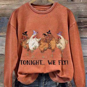 Women's Chicken Tonight We Fly Halloween Shirt