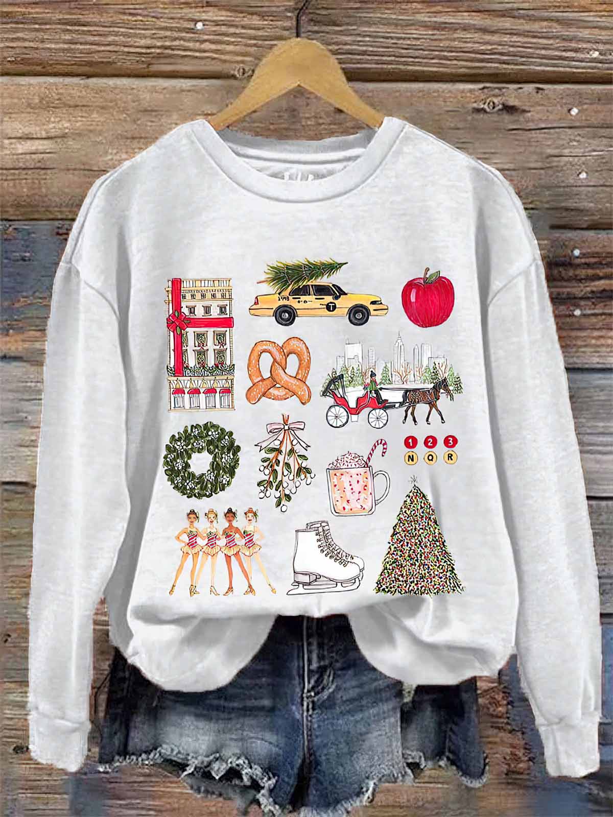 Women's Christmas In New York Sweatshirt Women's Christmas In New York Sweatshirt