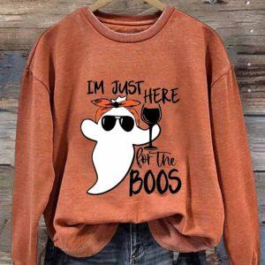 Women's I'm Just Here For The Boos Halloween Shirt