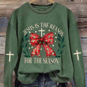 Women's Jesus Is The Reason For The Season Christmas Print Sweatshirt