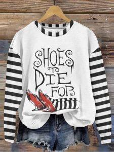 Women’s Shoes To Die For Halloween Print Shirt