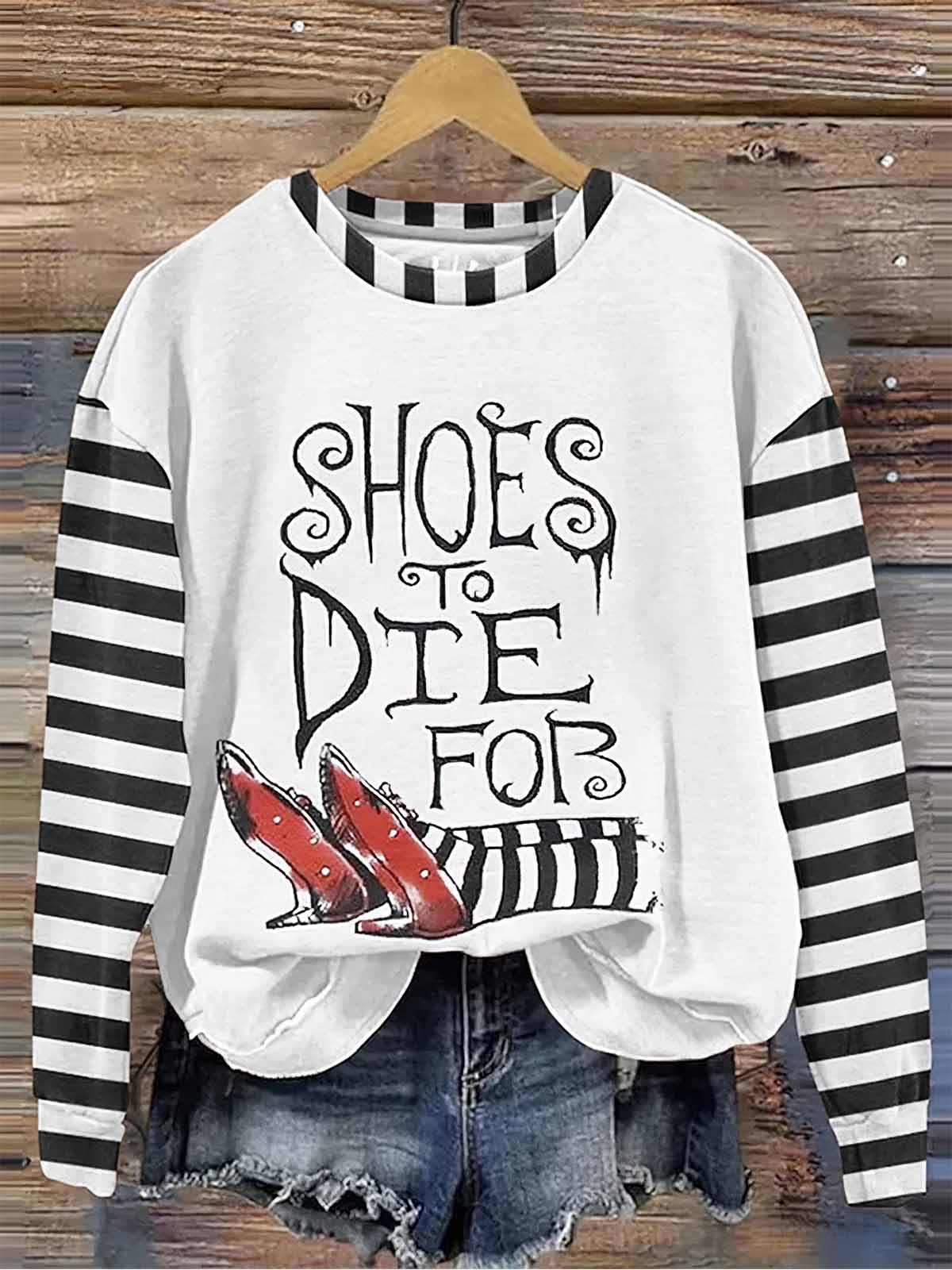 Women's Shoes To Die For Halloween Print Shirt Women's Shoes To Die For Halloween Print Shirt