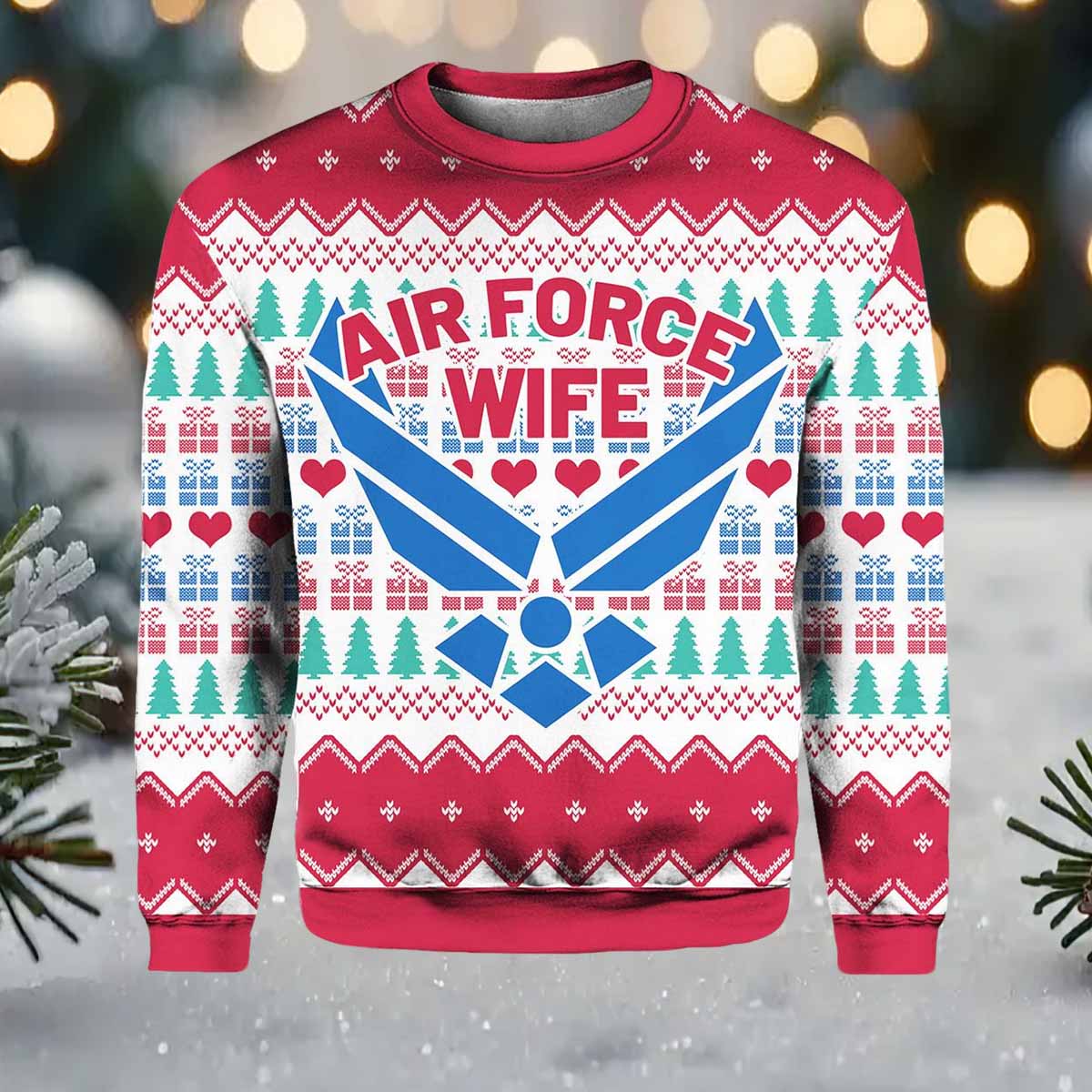 Air Force Wife Ugly Christmas Sweater Air Force Wife Christmas Sweater
