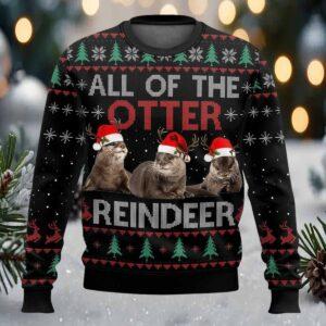 All Of Otter Reindeer Christmas Ugly Sweater