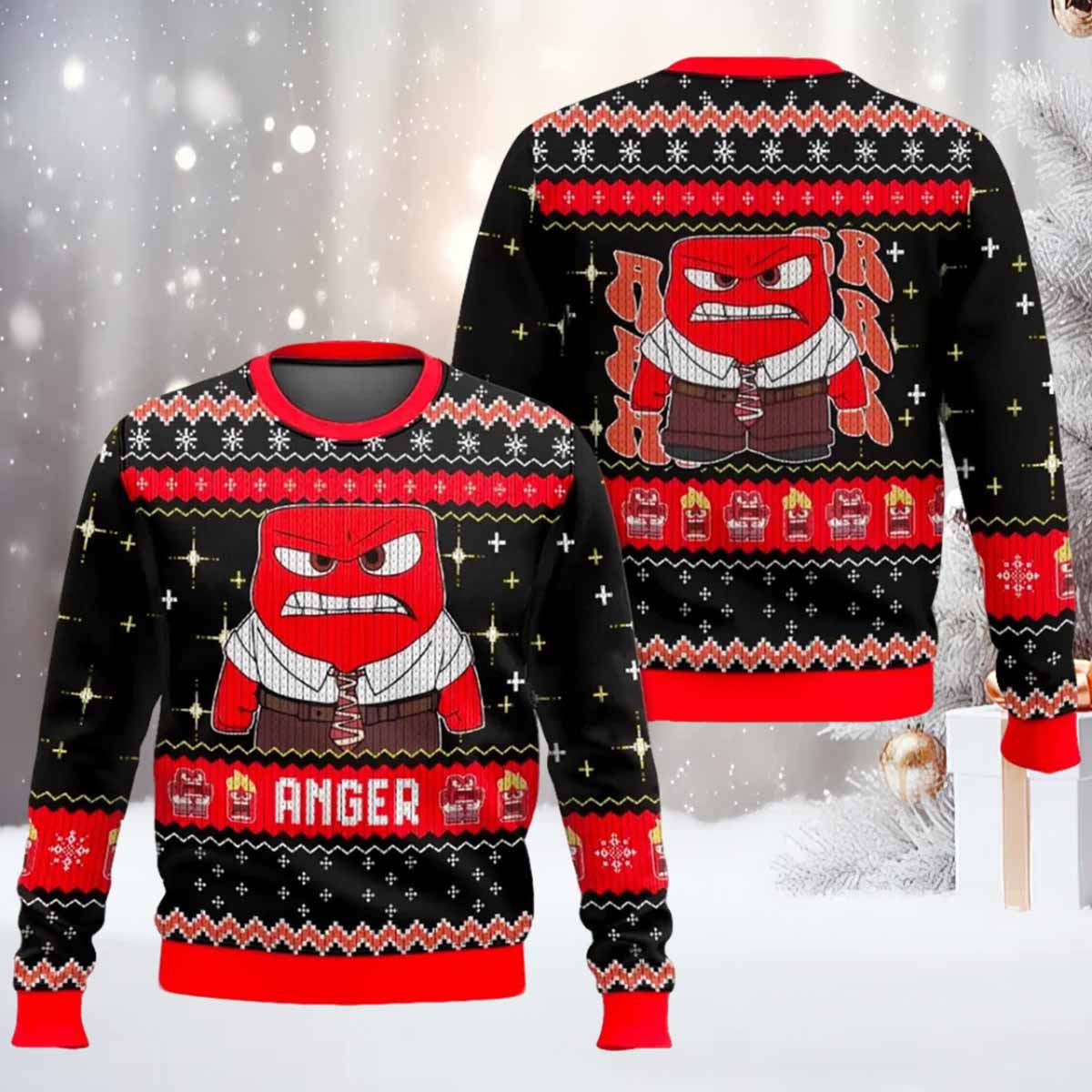 Anger Inside Out Ugly Christmas Sweater Anger Inside Out Ugly Christmas Sweater