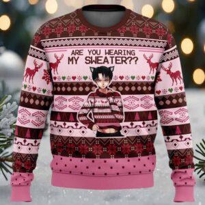 Are You Wearing My Sweater Attack on Titan Ugly Christmas Sweater