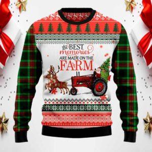 Best Memories Made on Farm Christmas Ugly Sweater