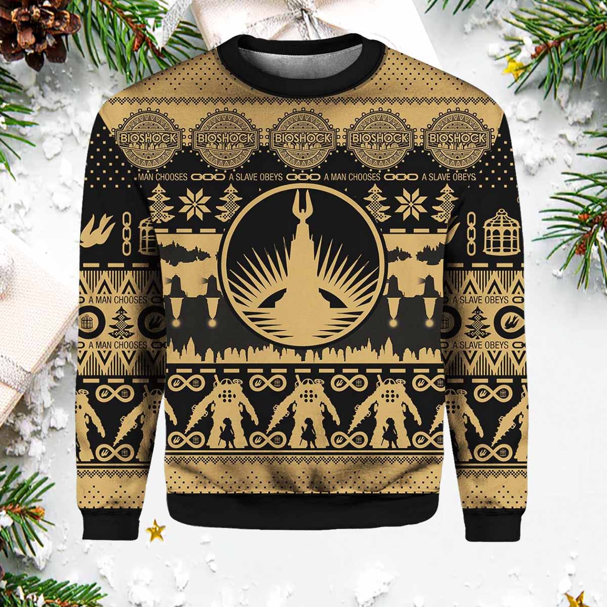 Bioshock Ugly Christmas All Over Print Sweater Bioshock Ugly Christmas All Over Print Sweater