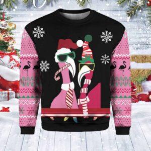 Candy Cane Flamingo 3D All Over Printed Ugly Christmas Sweater Candy Cane Flamingo 3D All Over Printed Ugly Christmas Sweater