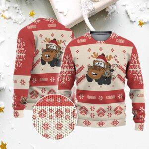 Cars Tow Mater Snowflakes Christmas Ugly Sweater