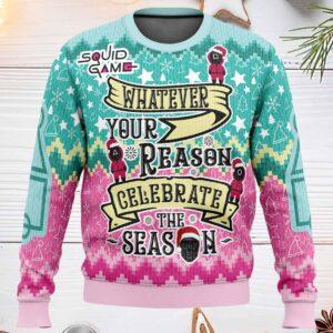 Celebrate The Season Squid Game Christmas Sweater Celebrate The Season Squid Game Christmas Sweater