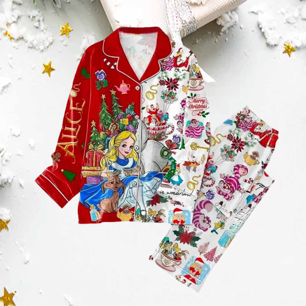 Christmas Alice In Wonderland Pajama Set Christmas Alice In Wonderland Pajama Set