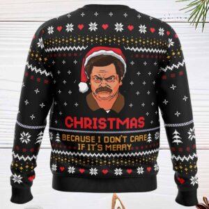 Christmas Because I Don’t Care Parks and Recreation Ugly Christmas Sweater