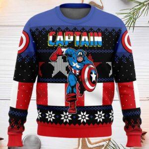 Christmas Captain America Ugly Christmas Sweater Christmas Captain America Ugly Christmas Sweater