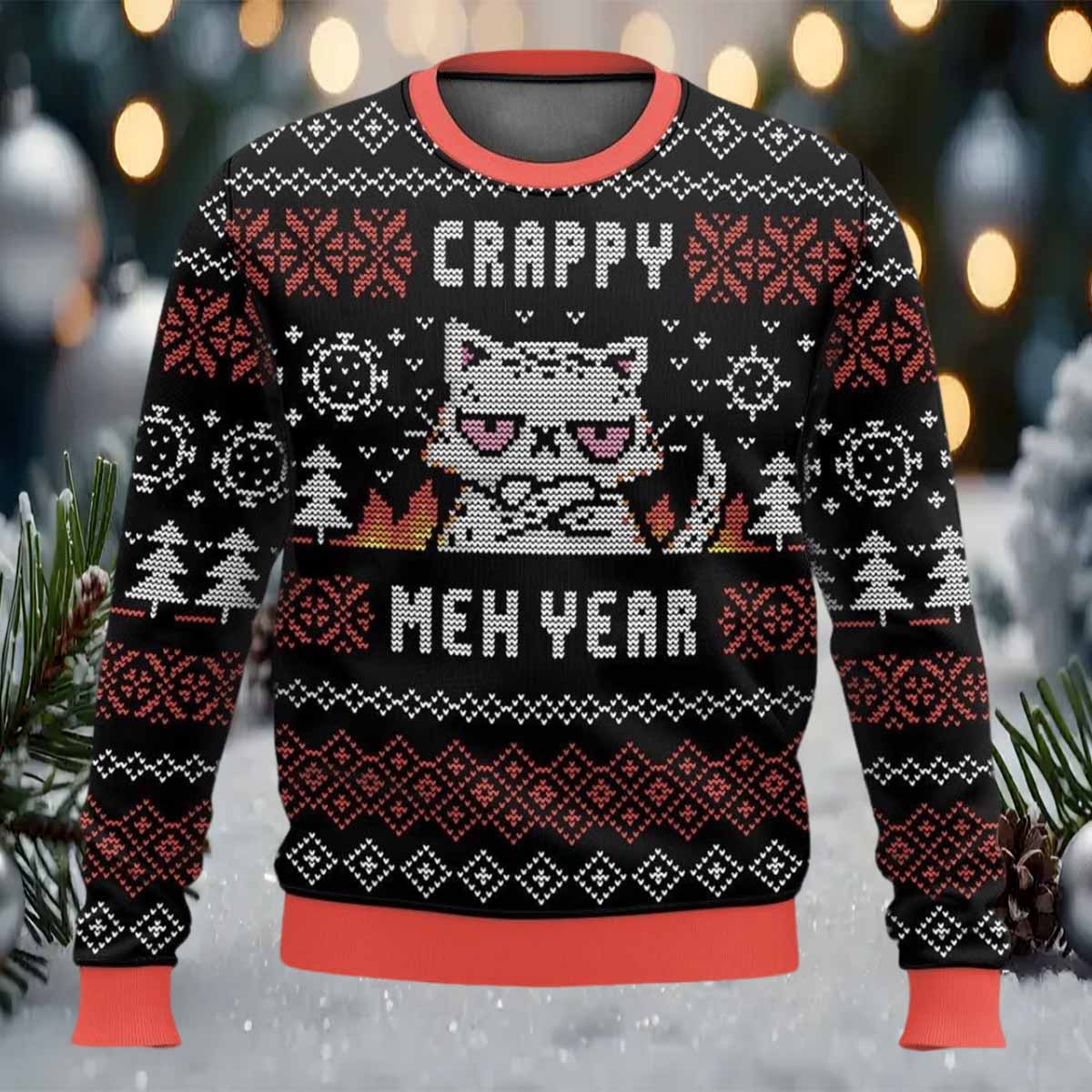 Crappy Meh Year Ugly Christmas Sweater Crappy Meh Year Ugly Christmas Sweater