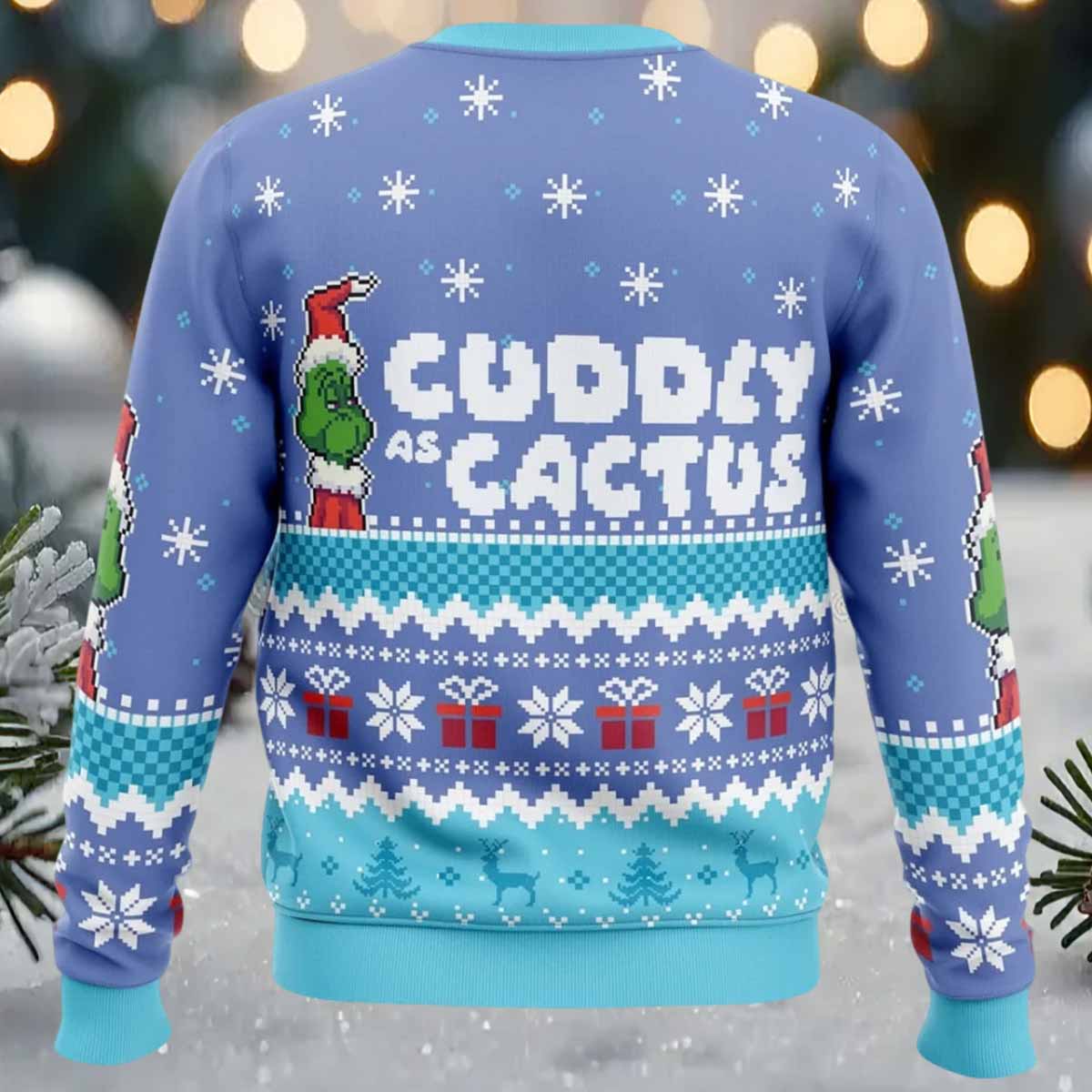 Cuddly As A Cactus Grnch Ugly Christmas Sweater Cuddly As A Cactus Grnch Ugly Christmas Sweater