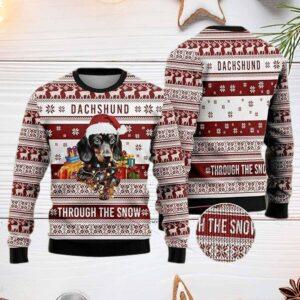Dachshund Through The Snow Ugly Christmas Sweater