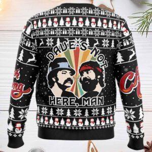 Daves Not Here Man Cheech and Chong Ugly Christmas Sweater 1 Dave’s Not Here Man Cheech and Chong Ugly Christmas Sweater