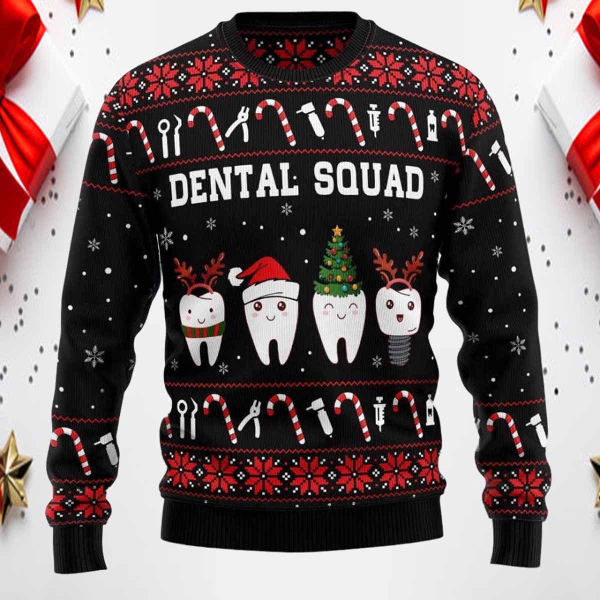 Dental Squad Ugly Christmas Sweater Dental Squad Christmas Sweater