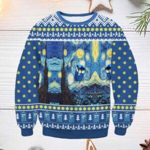Dr Who VanGogh Starry Night Ugly Christmas Sweater